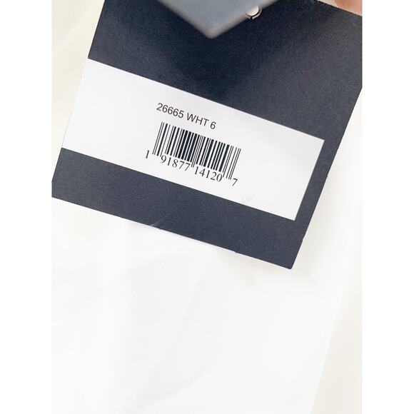 MAC DUGGAL Dress Size 6 Evening Gown Bow White One Shoulder NEW Side Slit - Picture 4 of 7